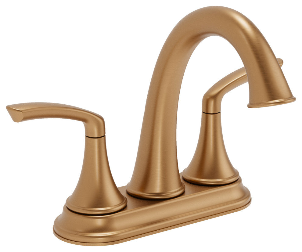 Elm 4" Centerset Faucet, Brushed Bronze, Push Pop Drain