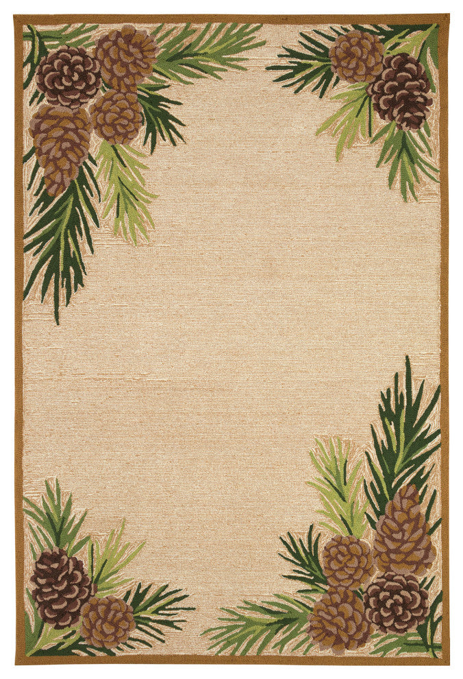 Ravella Forest Border Indoor/Outdoor Rug Natrl 8'3"x11'6"
