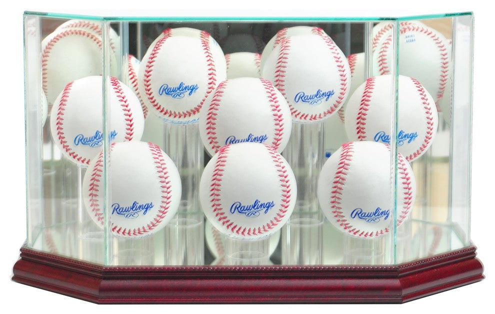 Octagon 8 Baseball Display Case, Cherry