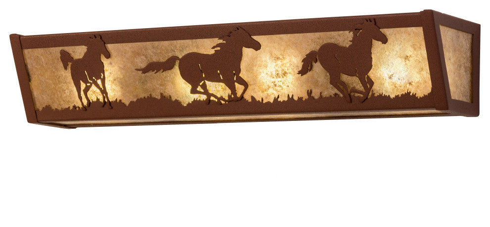24 Wide Running Horses Vanity Light