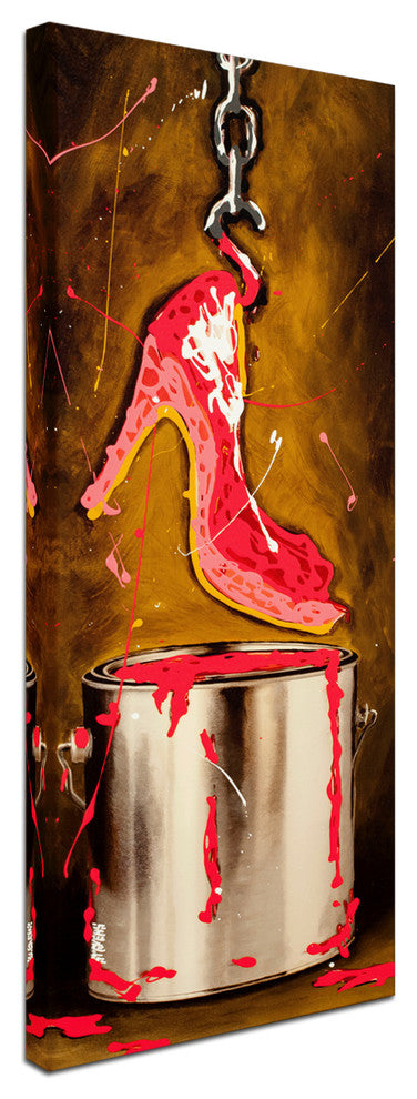 Roderick Stevens 'Paint Dipped Shoe Pink' Canvas Art, 8x19