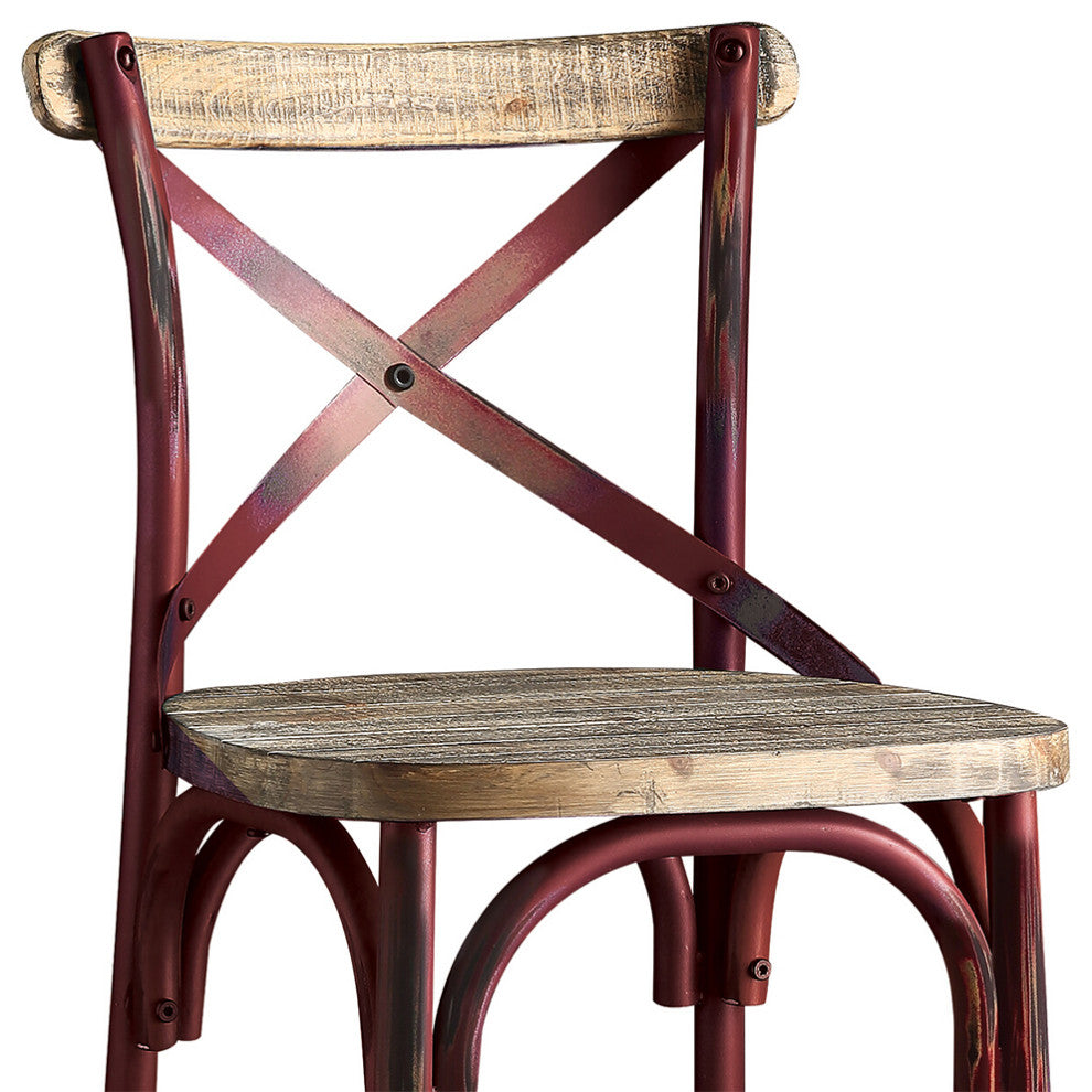 ACME Zaire Bar Chair, 29", Antique Red