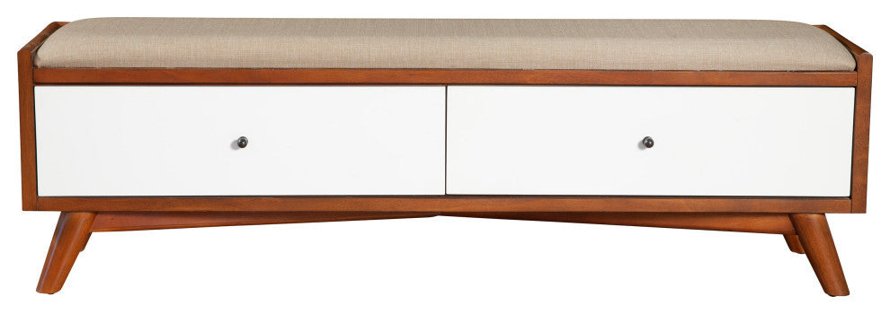 Flynn Bench, Acorn/White