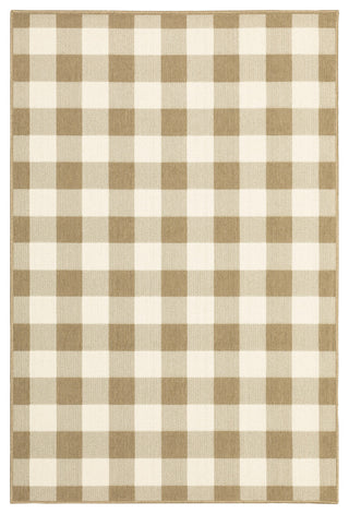 Oriental Weavers Marina Tan/ Ivory Geometric Indoor/Outdoor Rug 7'10"X10'10"