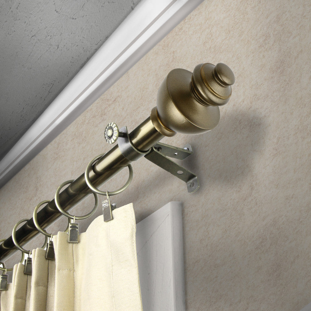 Madalena 13/16 inch dia. Curtain Rod, Antique Brass, 66-120"
