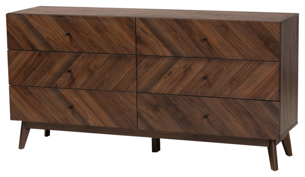 Hugo Mid-Century Dresser, Walnut Brown