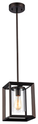 IRONCLAD, Industrial-style 1 Light Rubbed Bronze Ceiling Mini Pendant, 7" Shade