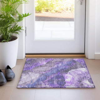 Machine Washable Indoor/Outdoor Chantille ACN1864 Violet 1'8" x 2'6" Rug