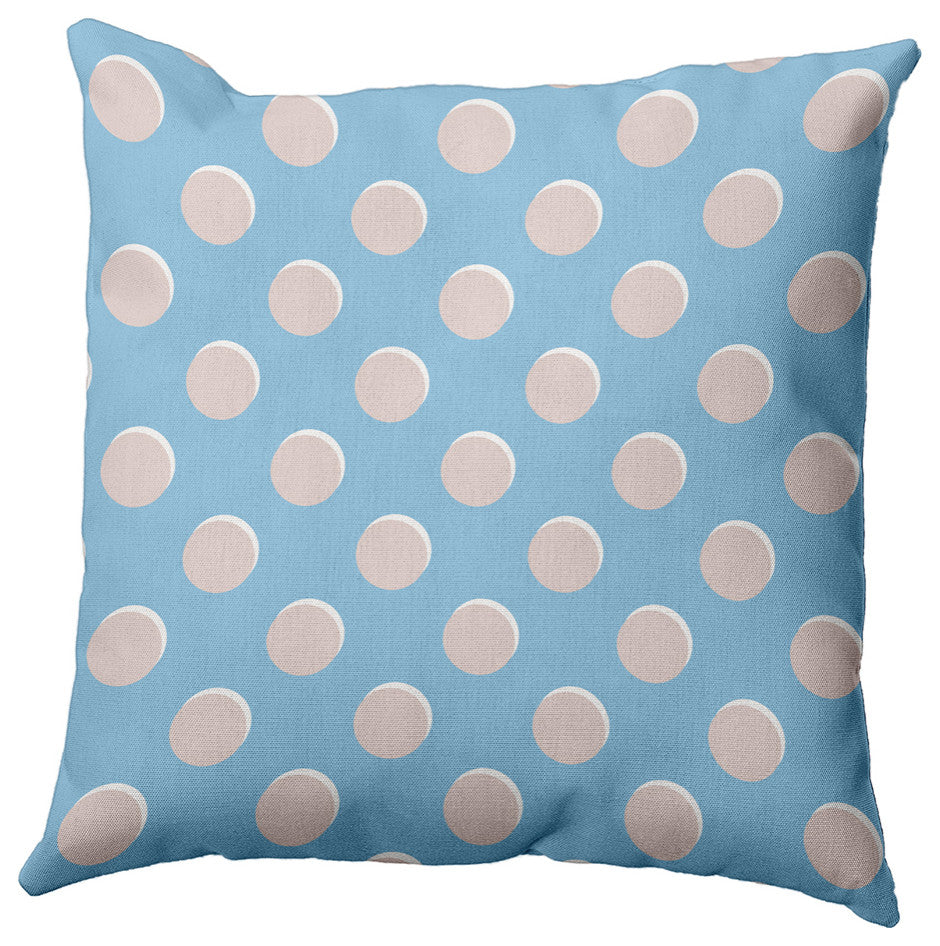 Polka Dots Decorative Throw Pillow, Carolina Blue, 18"x18"