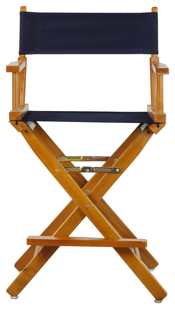 24" Director's Chair With Honey Oak Frame, Navy Canvas