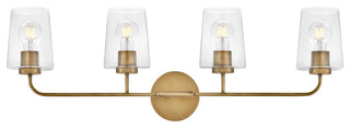Lark Kline Large Four Light Vanity, Heritage Brass