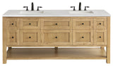 Breckenridge 72" Double Vanity, Light Natural Oak, 3CM Arctic Fall Top