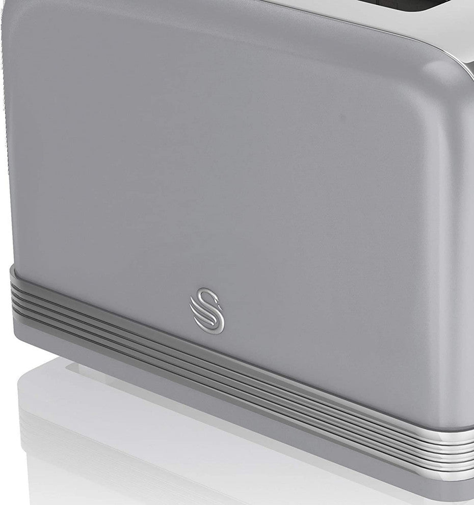 Swan ST19020GRN Retro 4 Slice Toaster, Gray