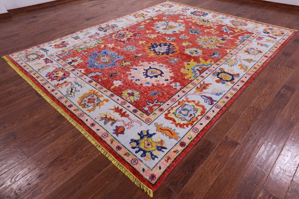 Turkish Oushak Hand Knotted Wool Rug 8' 11" X 11' 5" - Q14801