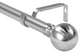 1" Steel Ball Drapery Curtain Rod, Brushed Steel, 28"-48"