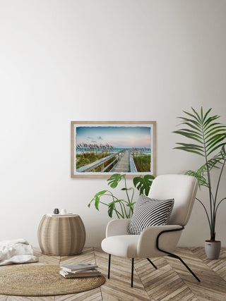 "Beach Board Walk" Framed Painting Print, 24x16