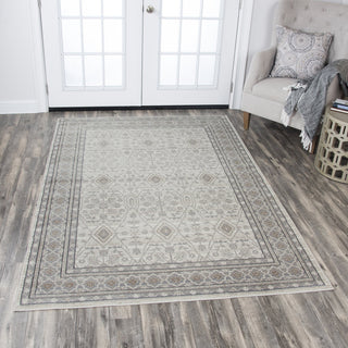 Rizzy Home Panache PN6976 Beige Motif Area Rug, Rectangular 6'7"x9'6"