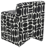 Pippa Black Geometric Jacquard Weave Stool