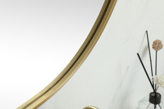 Home Living Metal Frame Oval Mirror 36x60 Inch, Brass