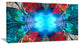 Blue Fractal Circles and Waves, Abstract Canvas Art Print, 32x16