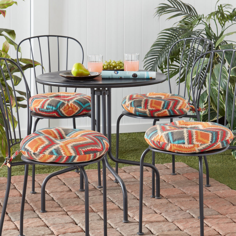 15" Round Outdoor Bistro Chair Cushion, Set of 4, Surreal