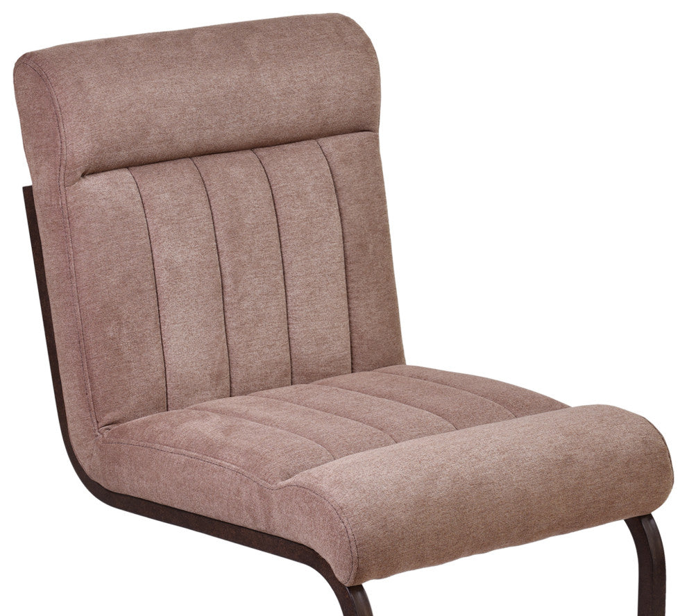 Vancouver Metal Side Chair In Auburn Bay And Brown Microfiber, Set of 2