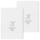 Linum Home Turkish Cotton Monica 2-Piece Embellished Washcloth Set, White