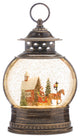 LED Snow Globe With Santa's Sleigh 11.5"H