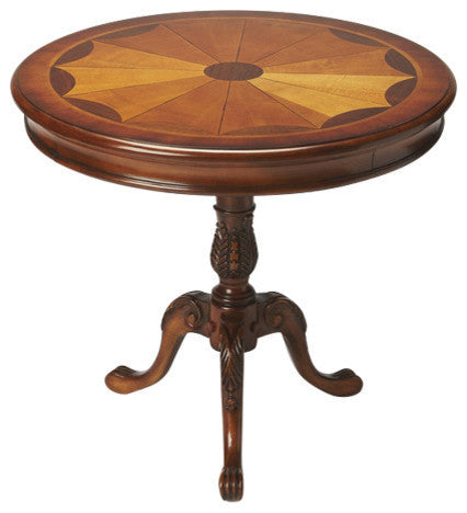 Carissa 30" Round Brown Pedestal Table