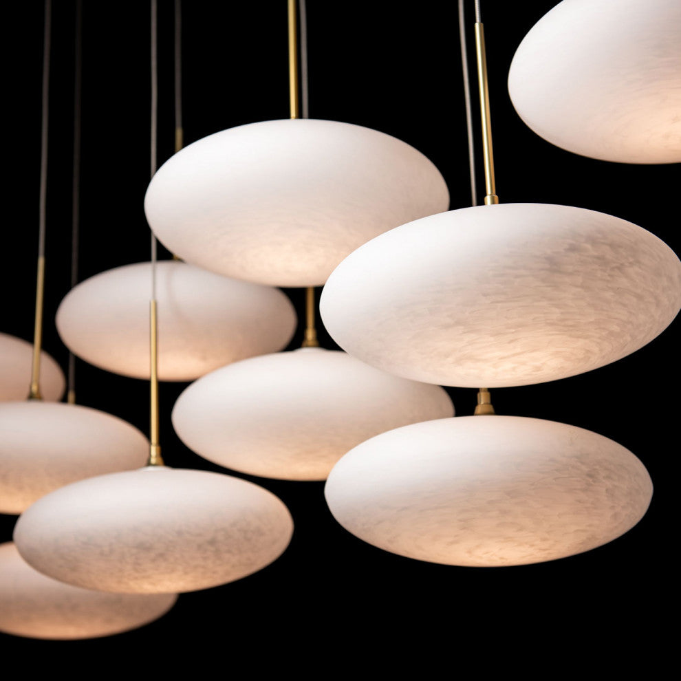 Clouds 10-Light Pendant, Modern Brass, Standard Height