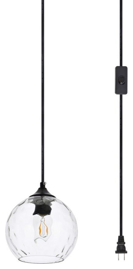 Living District Cashel 1-Light Plug-In Pendant Black