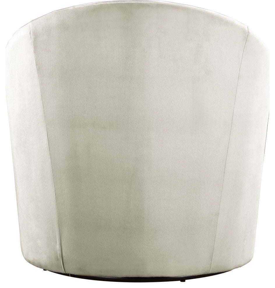 Alessio Velvet Upholstered Accent Chair, Cream