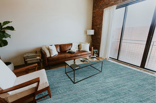Wales Hand Loomed Area Rug, Azure, 9'x12'