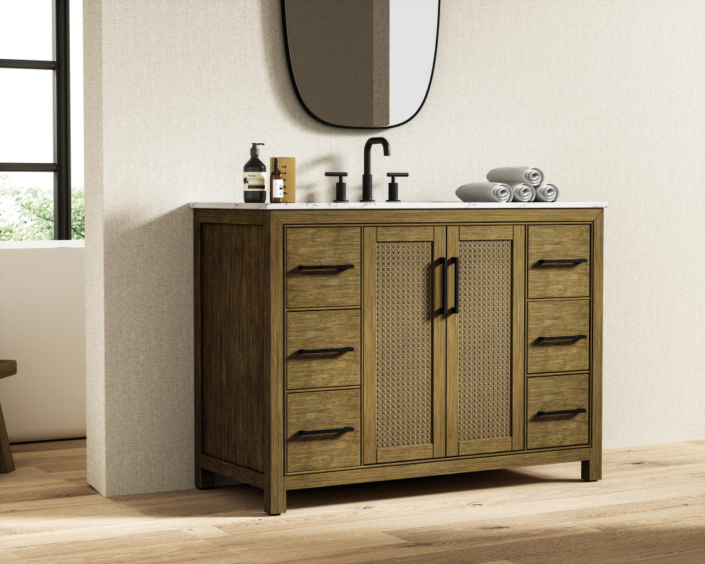 Home Living 48" Single Bathroom Vanity, Hazel Oak