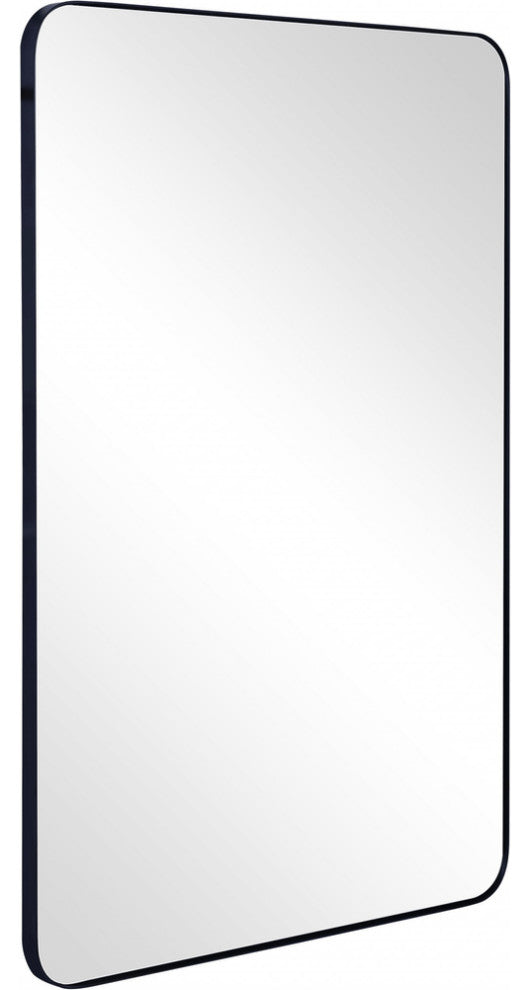 Black Rectangle Accent Metal Mirror