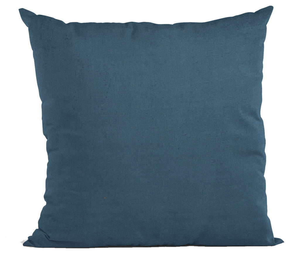 Navy Solid Shiny Velvet Luxury Throw Pillow, Double sided 24"x24"