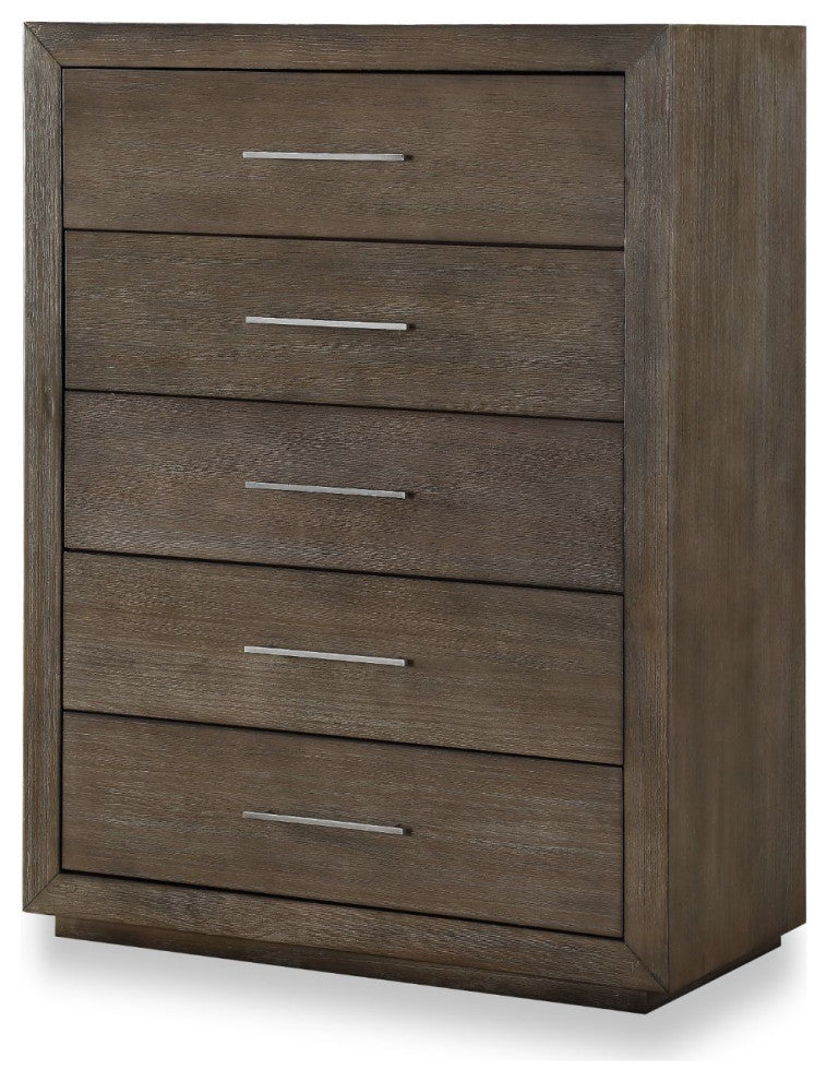 Modus Melbourne 5 PC Queen Panel Bedroom Set w Chest in Dark Pine