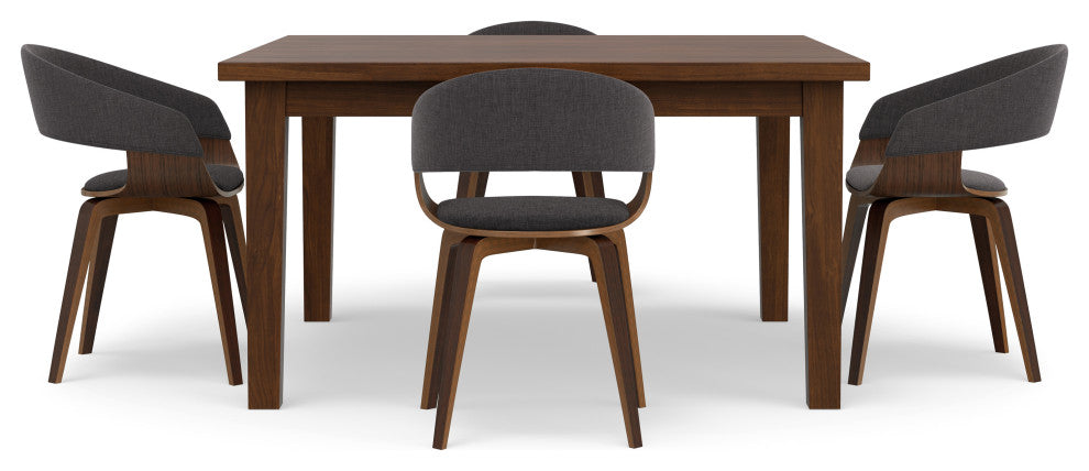 Lowell/Eastwood 5-Piece Dining Set, Charcoal Gray