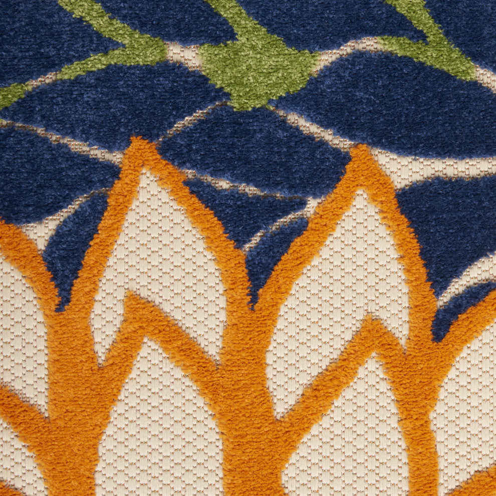 6 x 9 Multicolor Floral Indoor Outdoor Area Rug