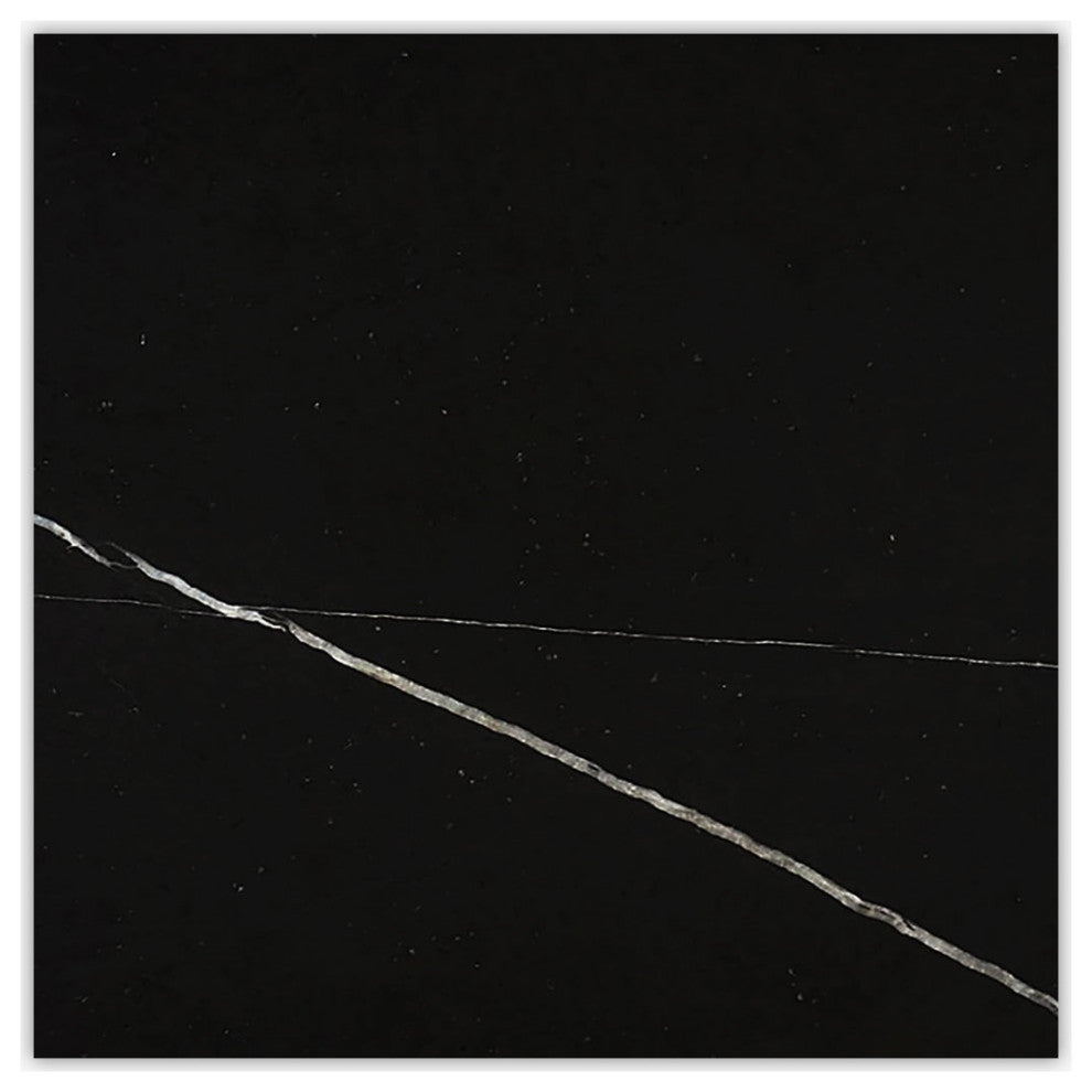 Neromarquina Honed 18x18 Beveled Marble Tile