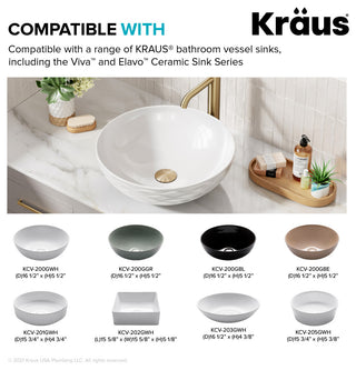 Pop Up Drain With Extended Thread, Brushed Gold
