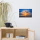 Sunset at Breakwater Lighthouse Coastal Landscape Unframed Wall Art Print, 12" X 18"