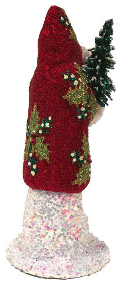 Schaller Paper Mache Candy Container- Santa Red and Green