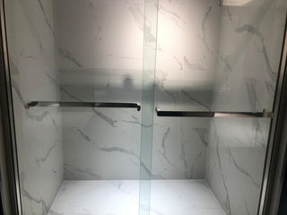 76"Hx60"W Framed Sliding Shower Door, Polished Chrome