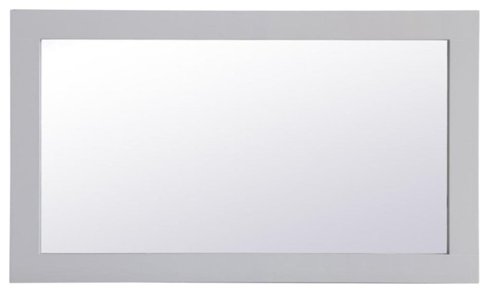 Elegant Decor Aqua 32" x 18" Wood Frame Bathroom Mirror in Gray