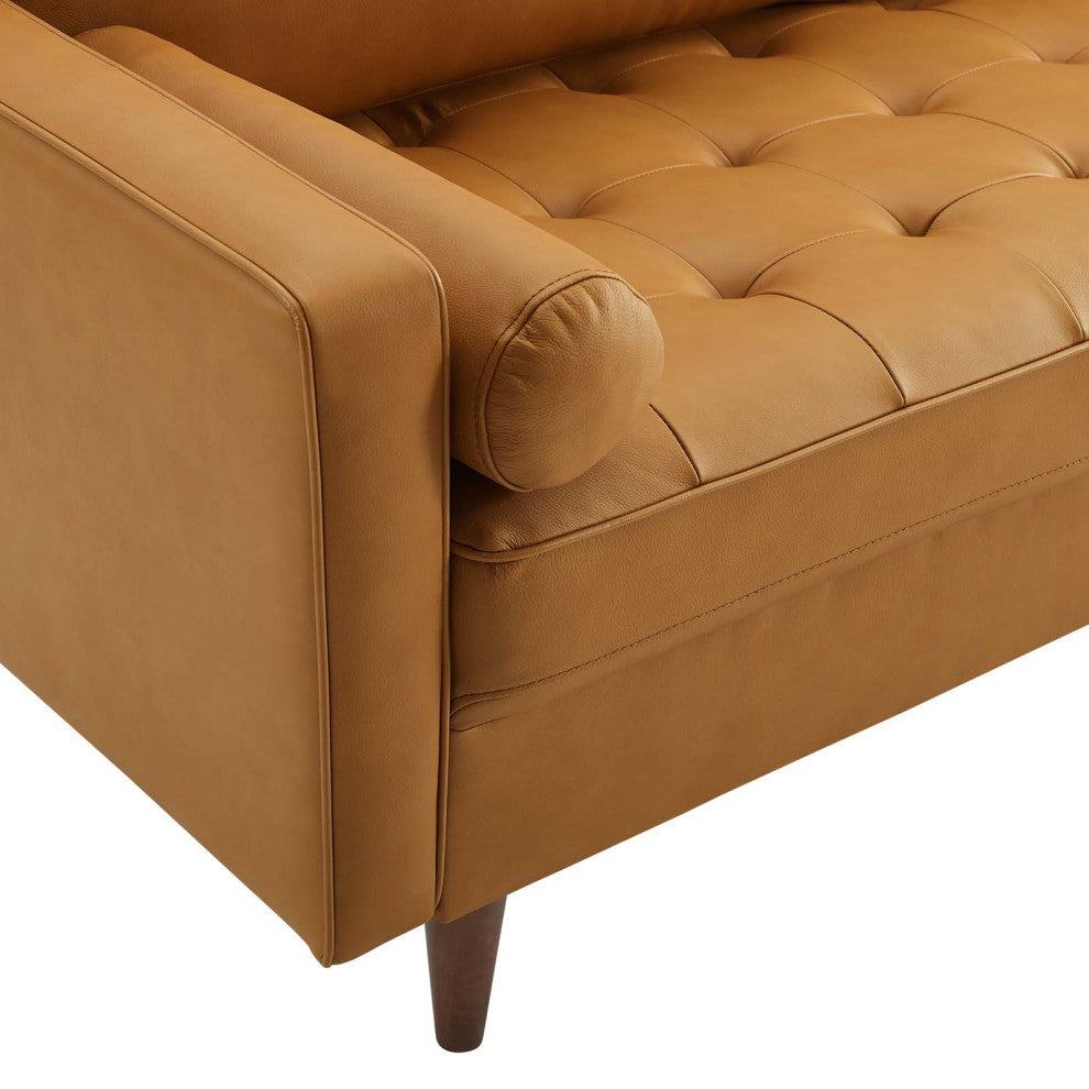 Valour 81" Leather Sofa, Tan