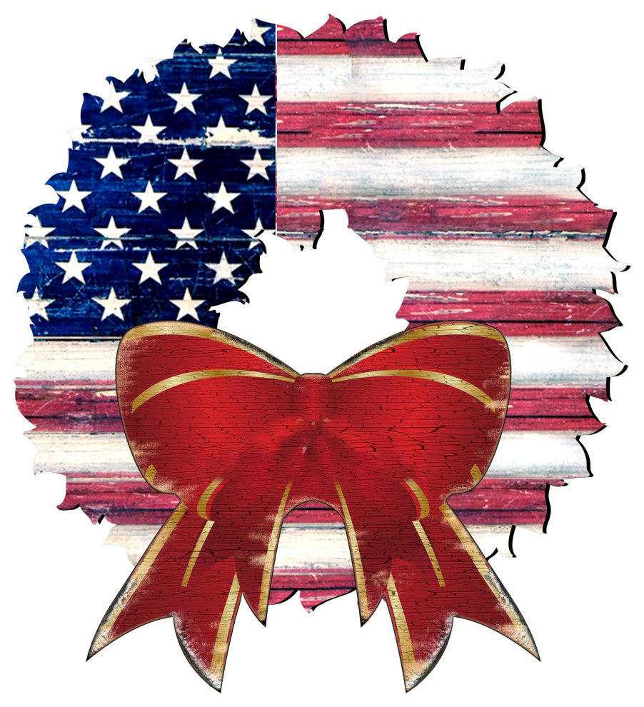 American Flag Wreath Decor