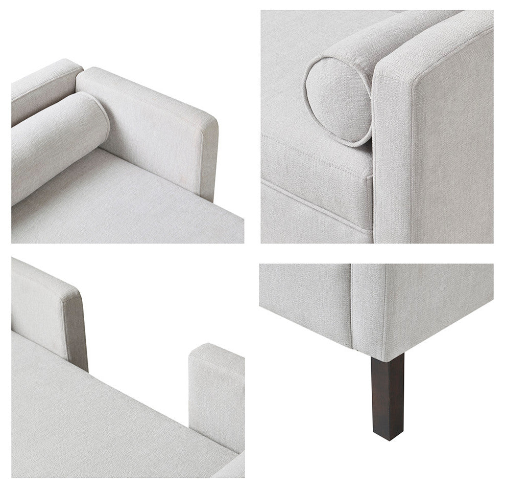 Madison Park Bradford Modern Open Back Upholstered Accent Bench, Grey