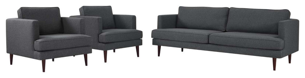 Armchair and Sofa Set, Fabric, Gray, Modern, Living Lounge Hospitality