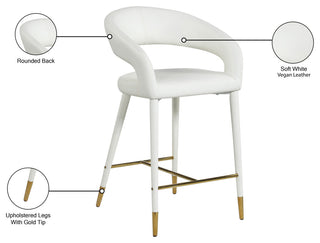 Destiny Counter Stool, Off White Cream, Vegan Leather